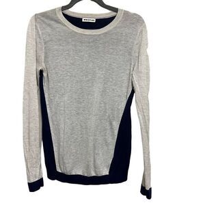 WHISTLES White & Blue Color Block Sweater Size 6 Medium